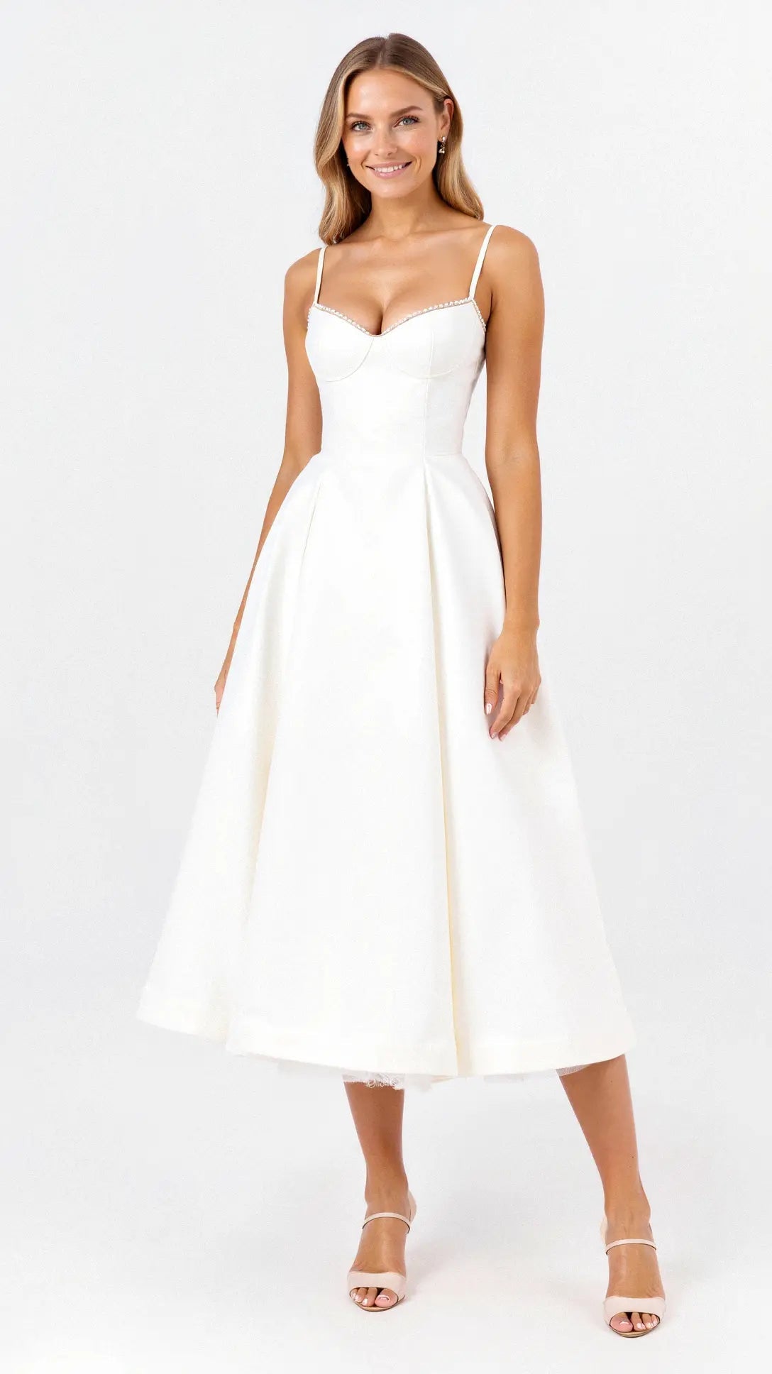 Valentina | Elegant White Tulle Cocktail Dress for Women