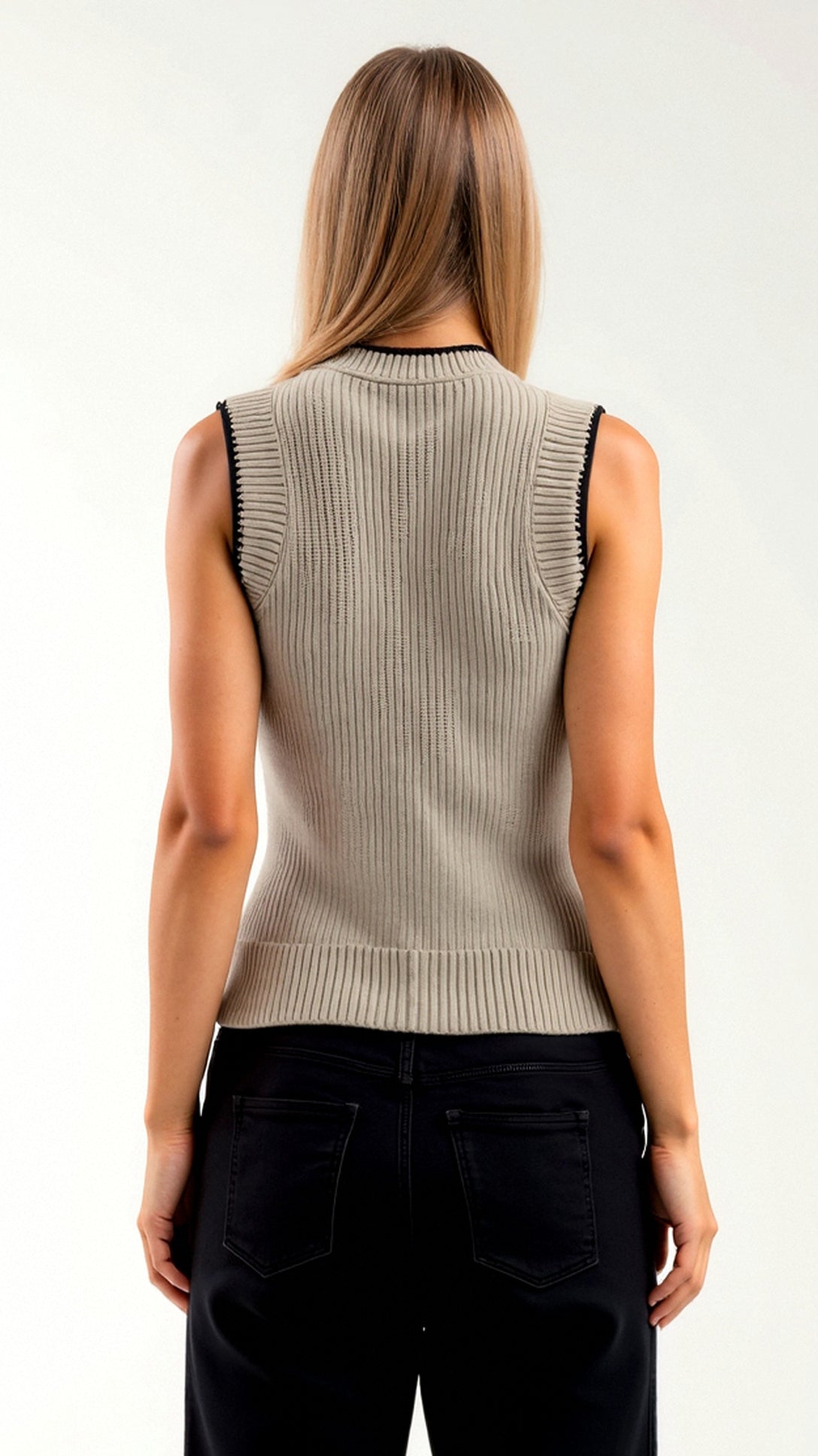 Federica | Women’s Vest Top Navy Soft Knit