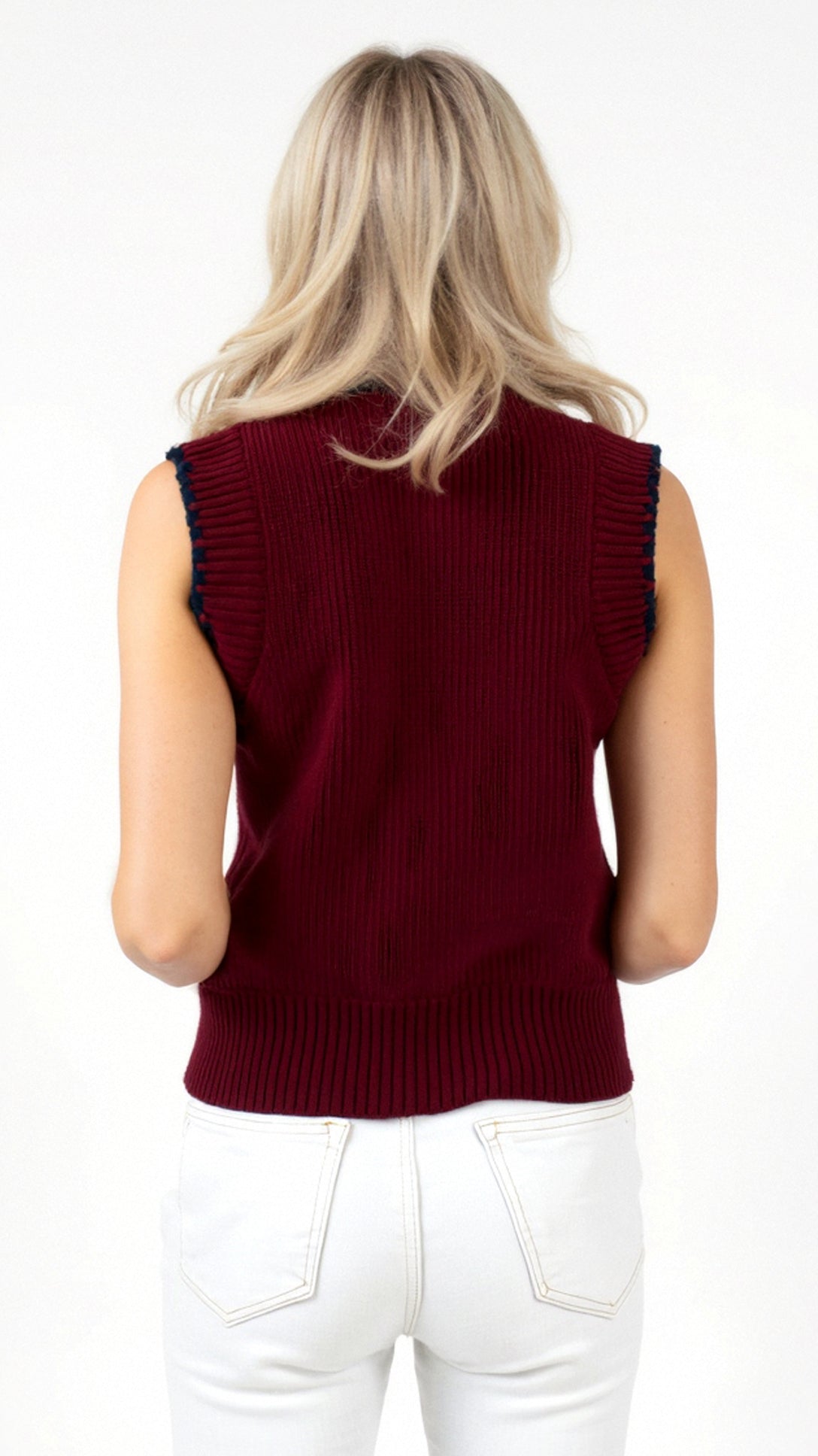 Federica | Women’s Vest Top Navy Soft Knit