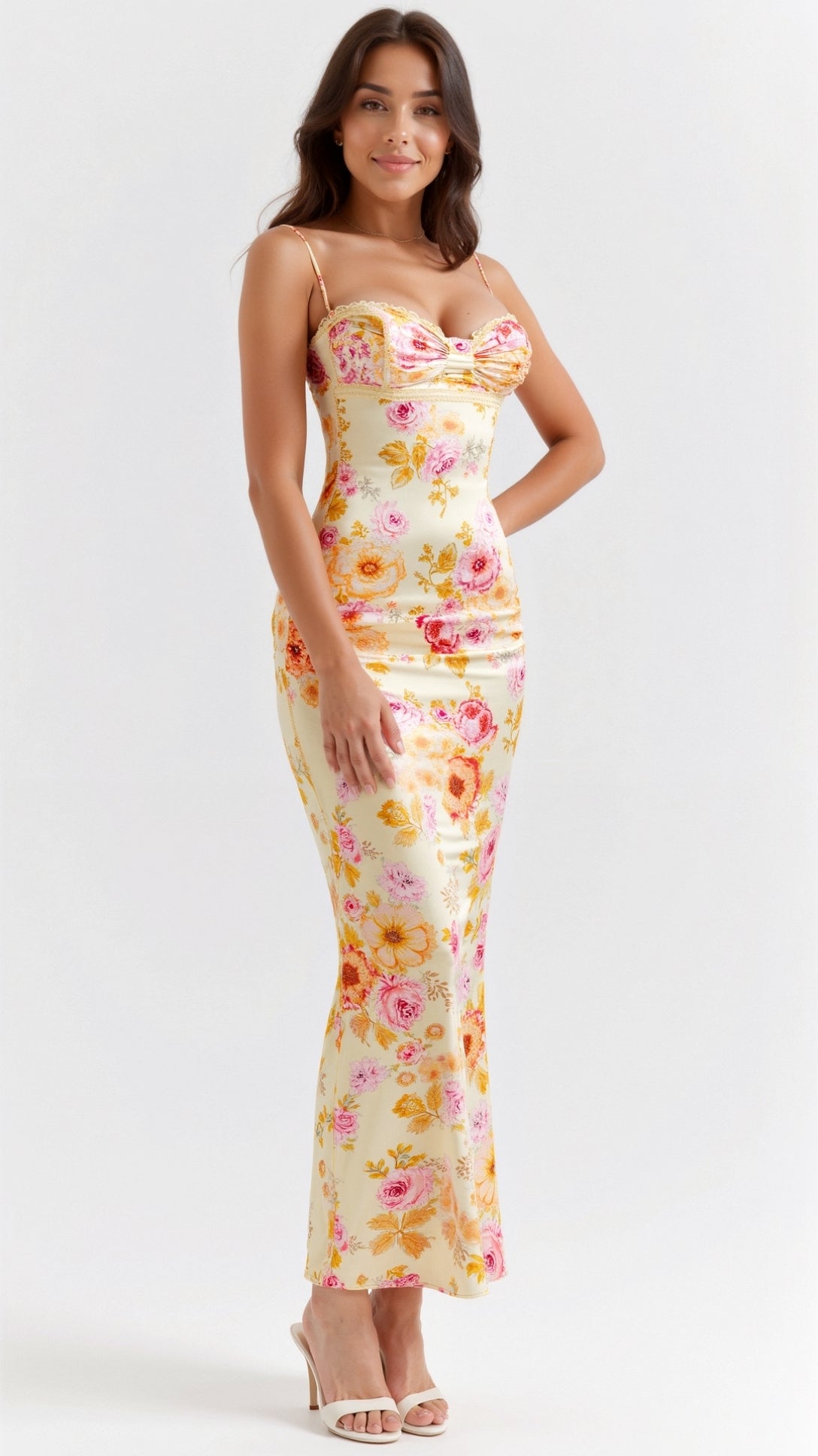 Francesca | Women’s Pink Bodycon Maxi Dress