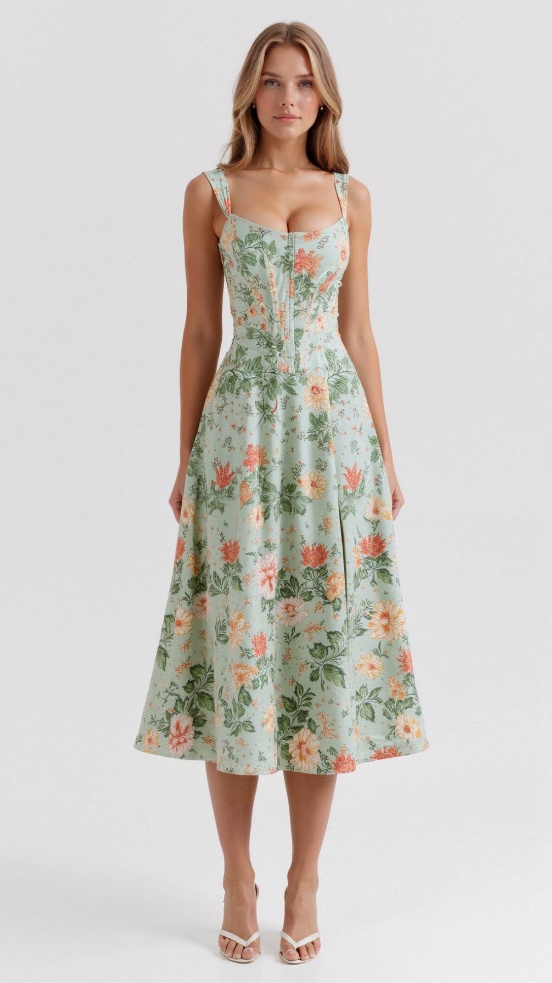 Valentina | Women’s Floral Jacquard Midi Dress