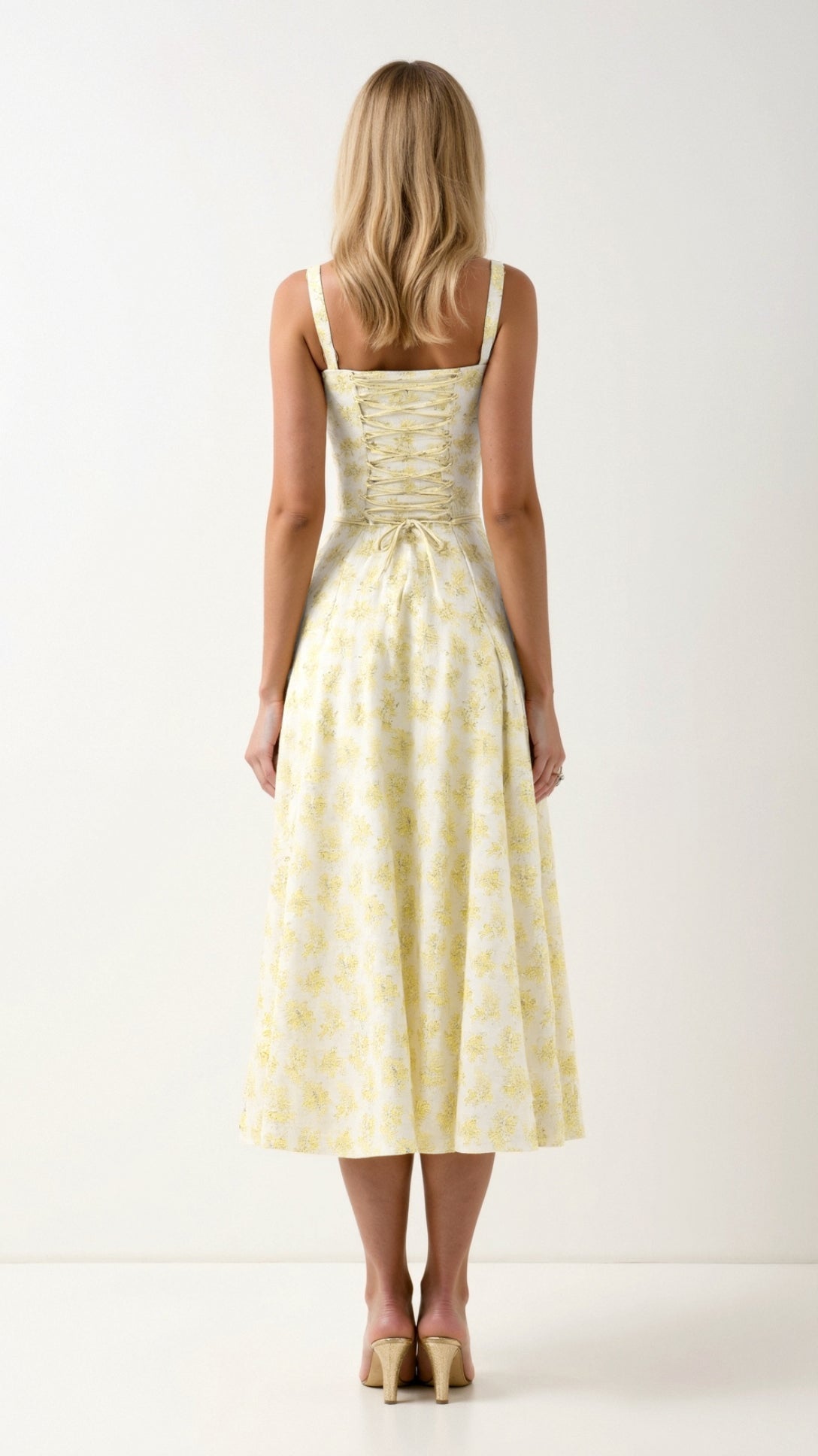 Aurora | Women’s White Midi Dress Blend Fabric