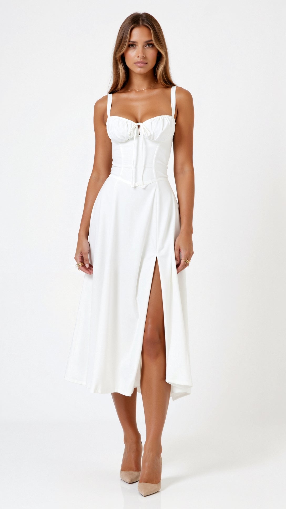 Chiara | White Women’s Summer Midi Dress