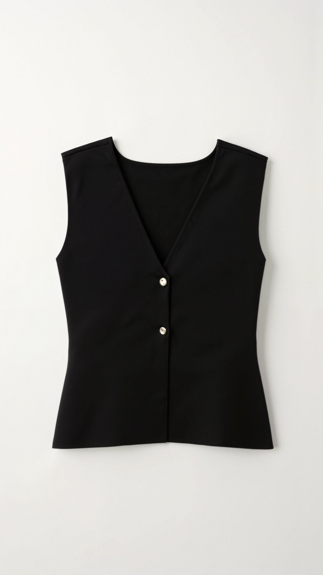 Elena | Green Waistcoat Top Knit Fabric Gold Buttons for Women