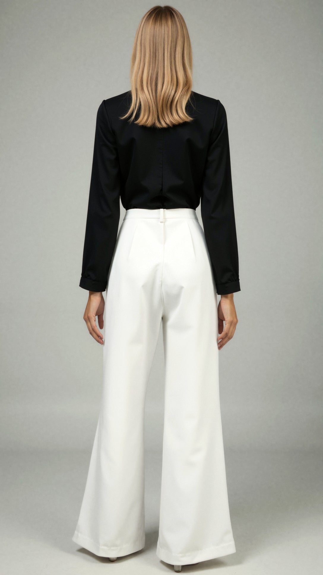 Caterina | Women’s Structured Black Wide Leg Pants