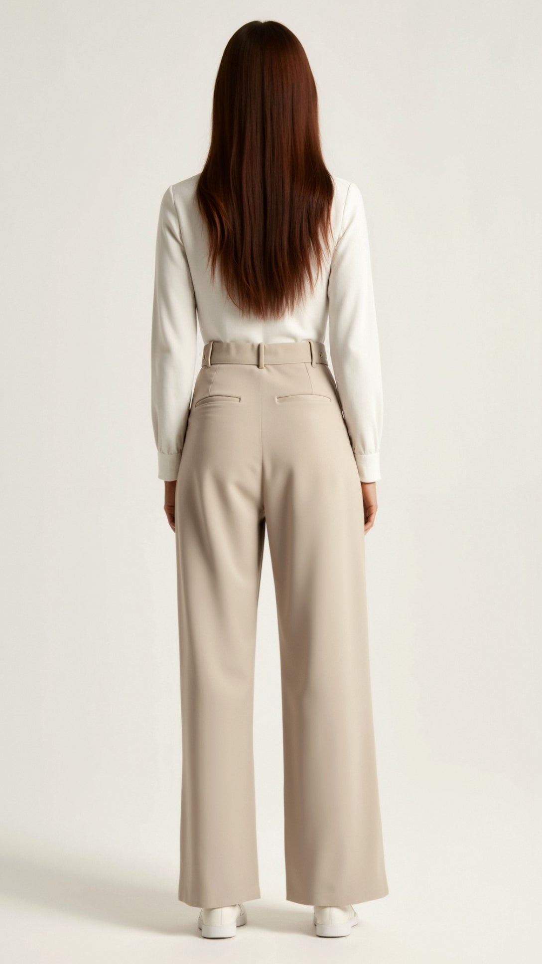 Diana | Beige Women’s Wide Leg Trousers Lightweight Material