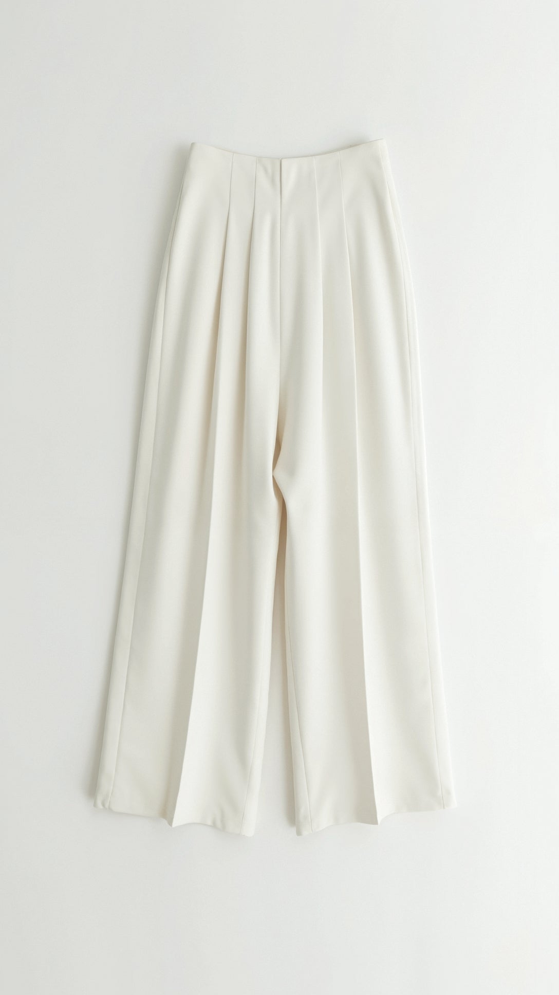 Eleonora | Women’s Wide Leg Crepe Trousers Ivory